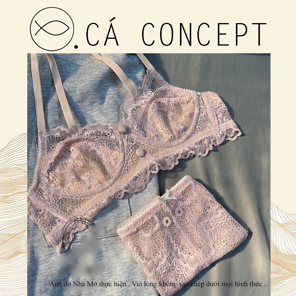 Concept Fish Pink Bra Set With Underwear Design Rimless With Nude Lining Full Size Shopee