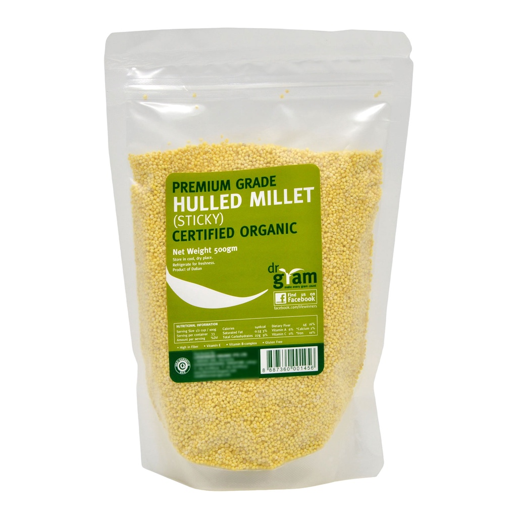 Dr Gram Organic Hulled Millet Sticky Grain Gluten Free 500g Shopee