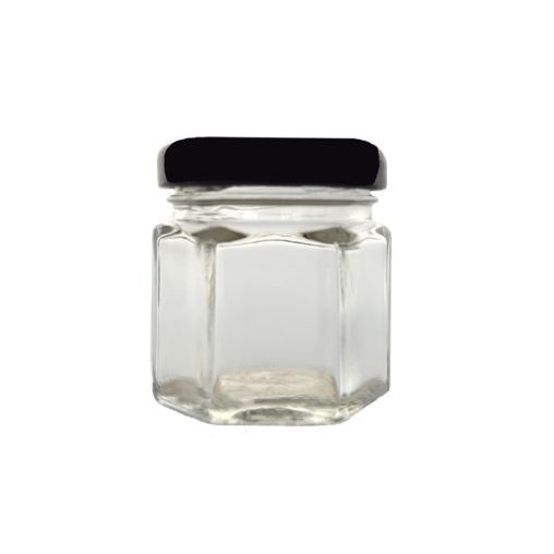 126 Pcs 40ml Hexagon Glass Jar Mini Bottle Air Tight For Sweet Spices