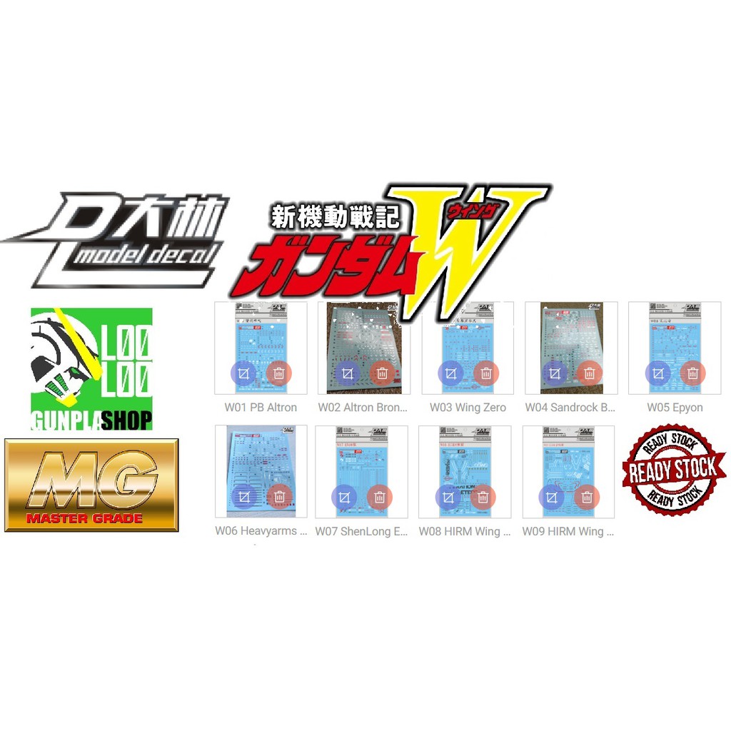 Dl Dalin Water Decal Mg Wing Gundam Zero Altron Sandrock Heavyarm