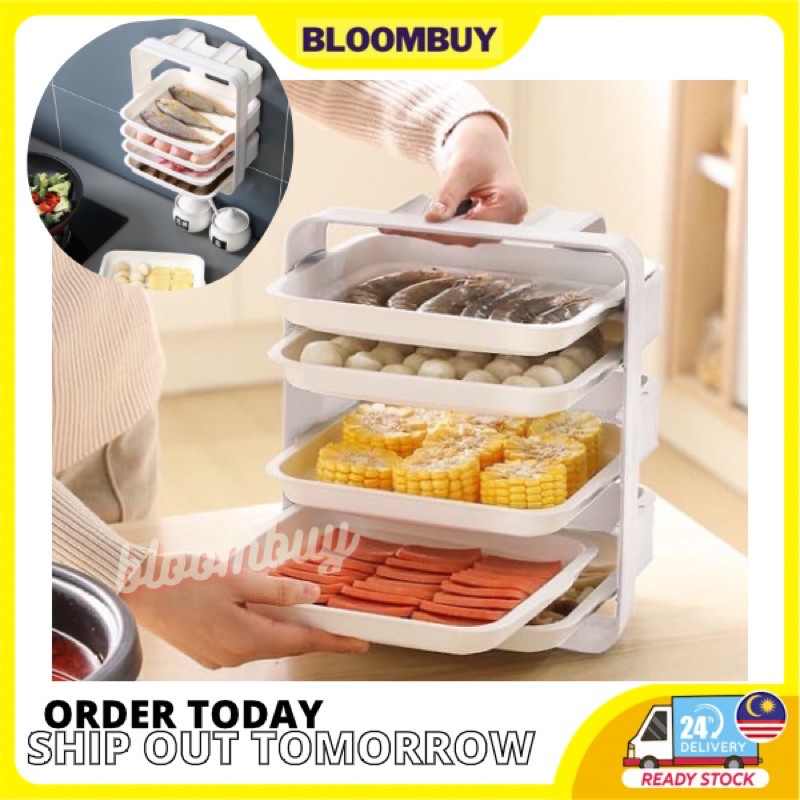Six Layer Wall Mounted Prepare Dish Portable Rectangular Side Dish Kitchen Tray Steamboat Hot