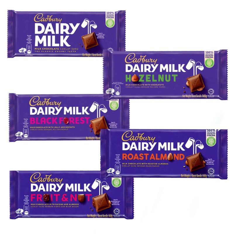 Cadbury Assorted Flavour G Dairy Milk Black Forest Fruit Nut