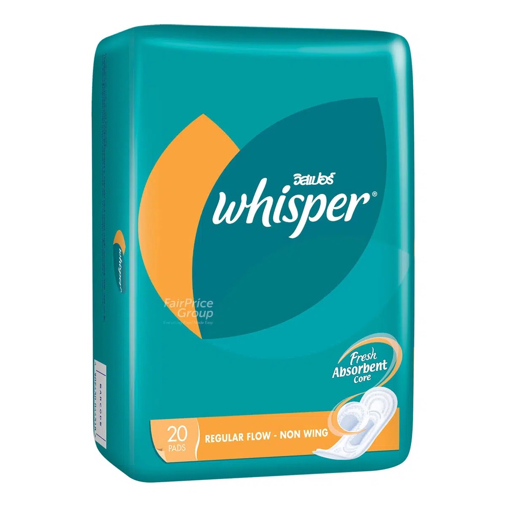 Whisper Sanitary Pads Regular Heavy Flow Overnight Wings Non Wing