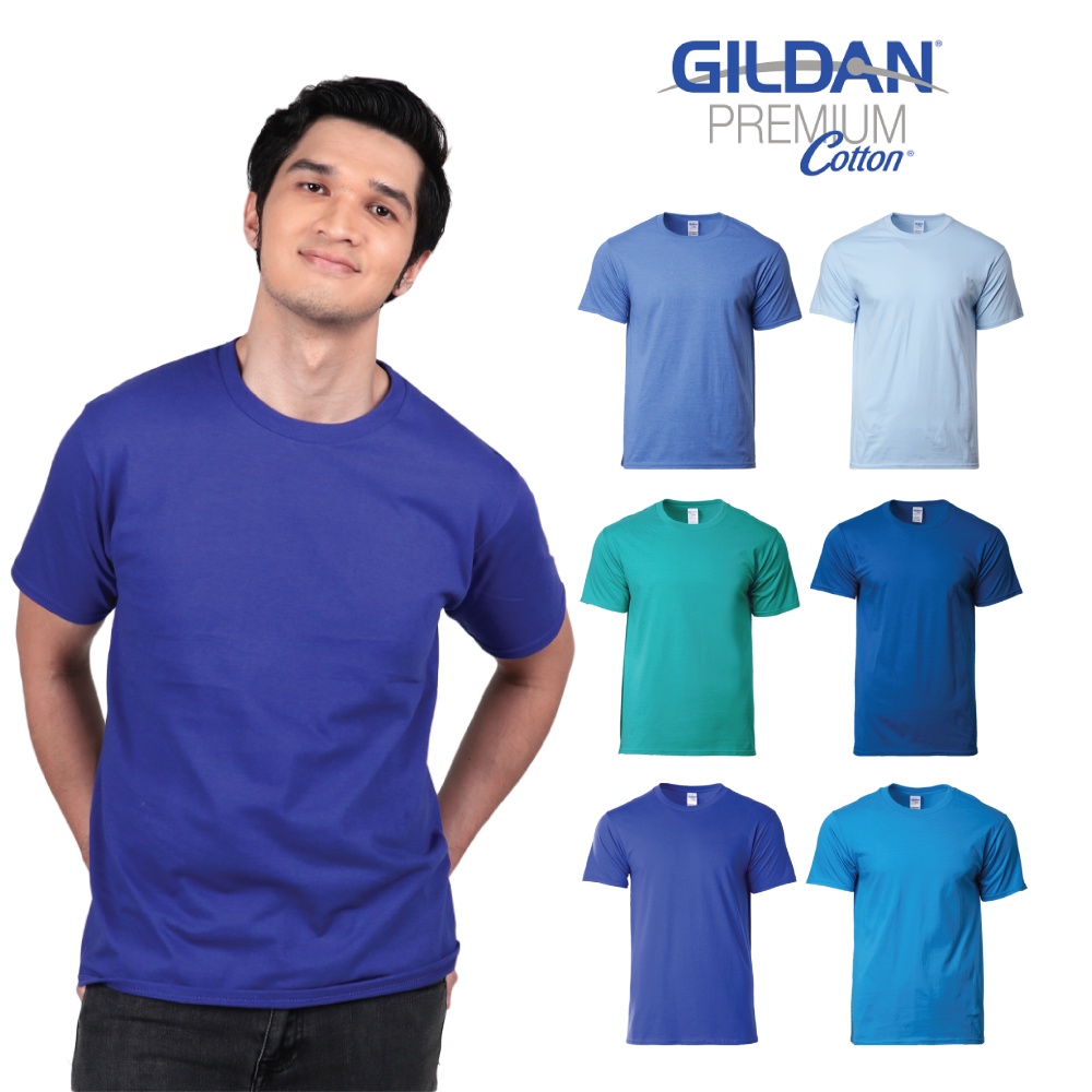 Gildan Premium Cotton Plain Round Neck T Shirt Royal Blue