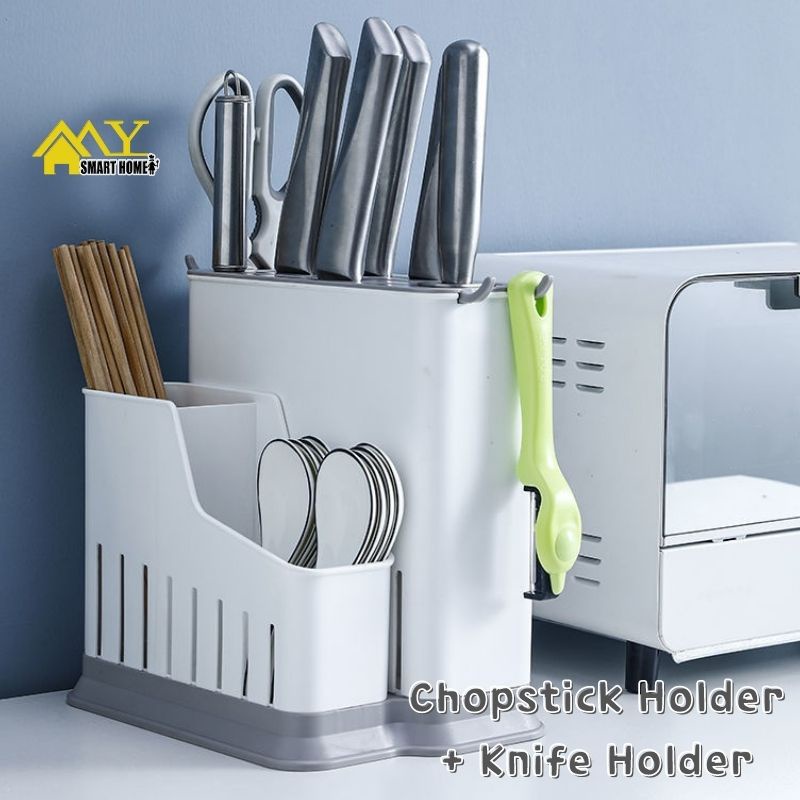 Multipurpose Knife Holder Plastic Kitchen Chopsticks Cage Integrated