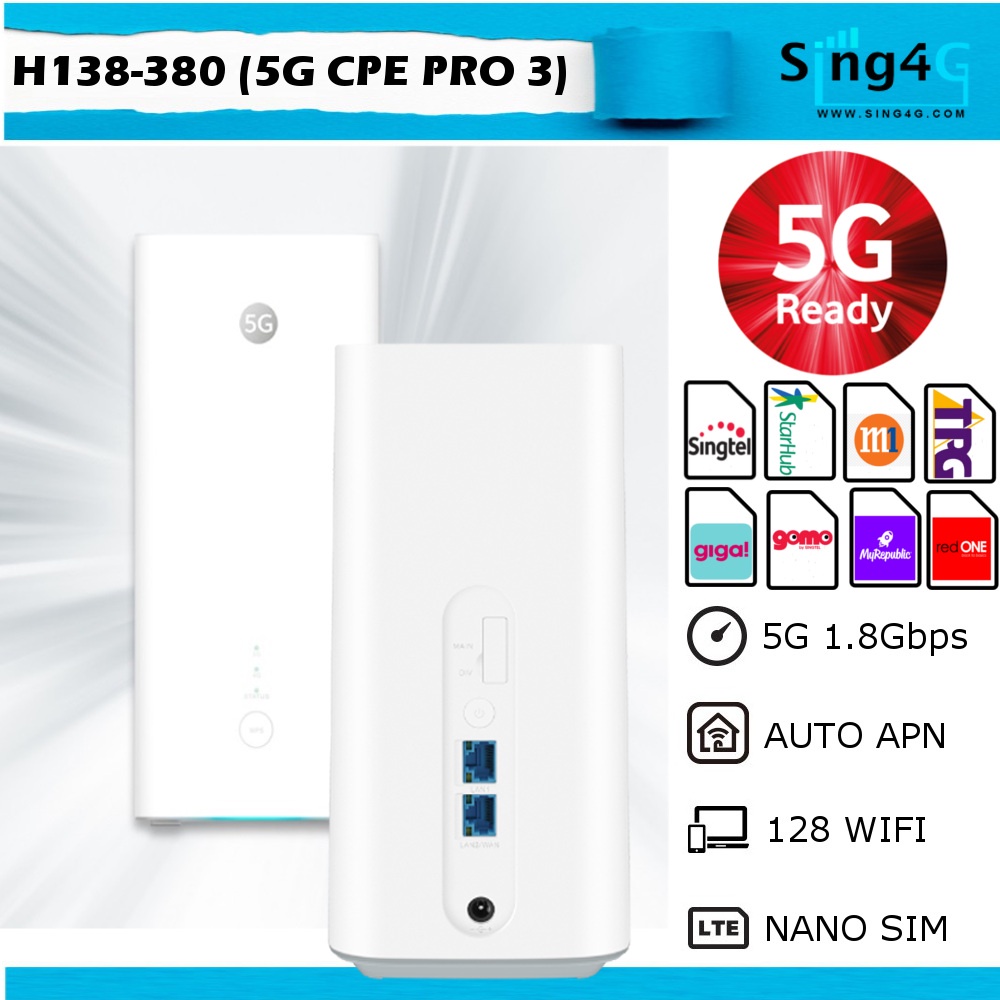 5G CPE PRO 3 H138 GHTelcom 5G 4G SIM ROUTER WIFI 6 World Fastest