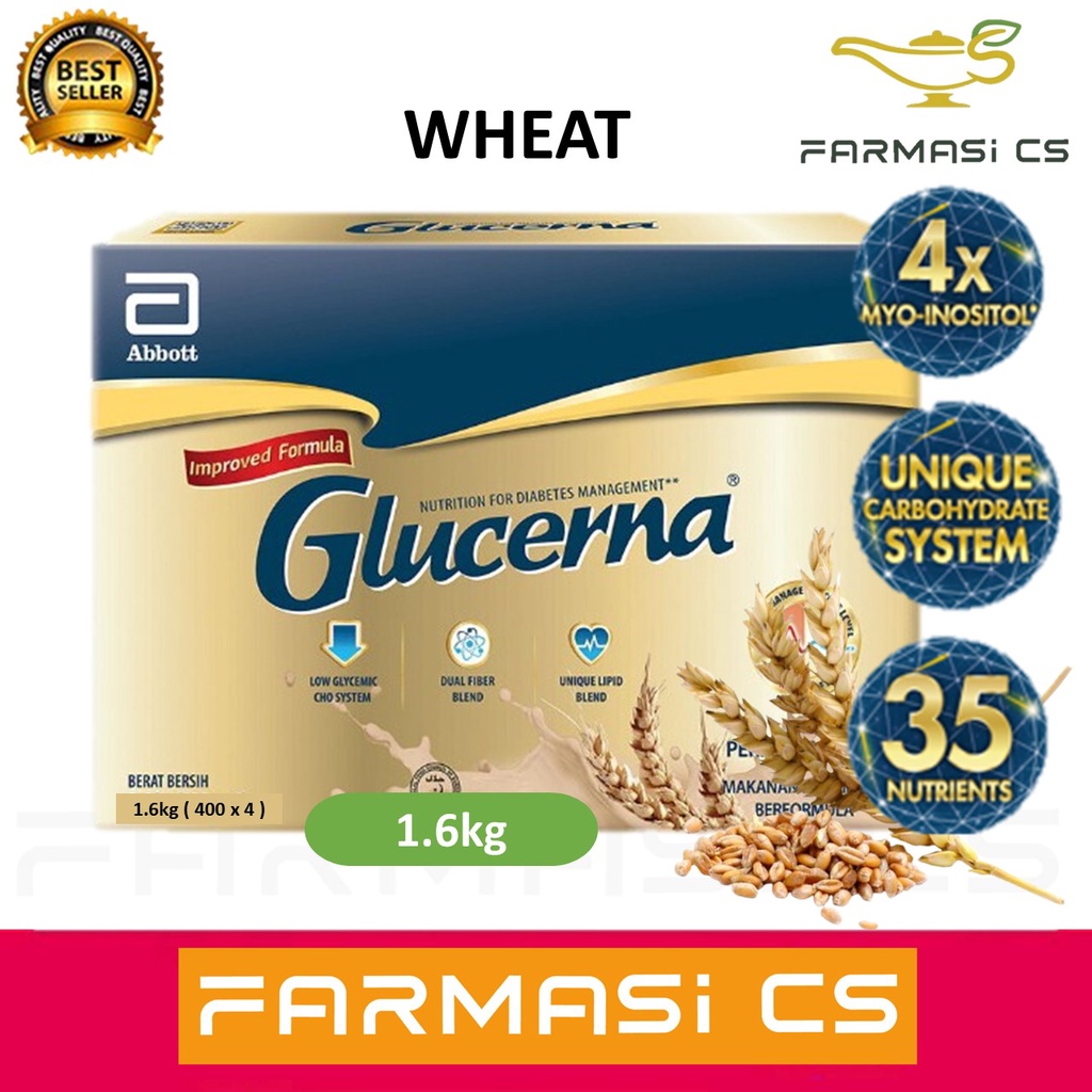 Abbott Glucerna Wheat Flavour 1 6kg 400g X 4 EXP 09 2024 Diabetes