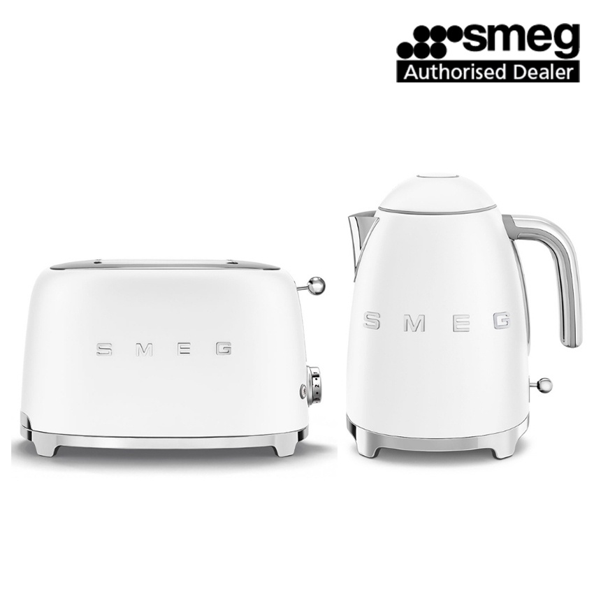 Smeg Breakfast Set Kettle KLF03WHMUK Toaster TSF01WHMUK Matte White