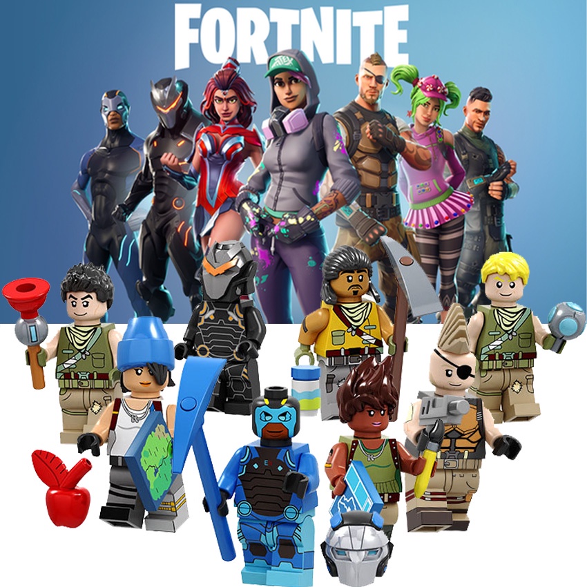 Fortnite Minifigures Omega Blue Team Leader Battlehawk Garbide Tracker