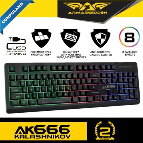 New Armaggeddon Kalashinikov Ak Membrane Gaming Keyboard Shopee