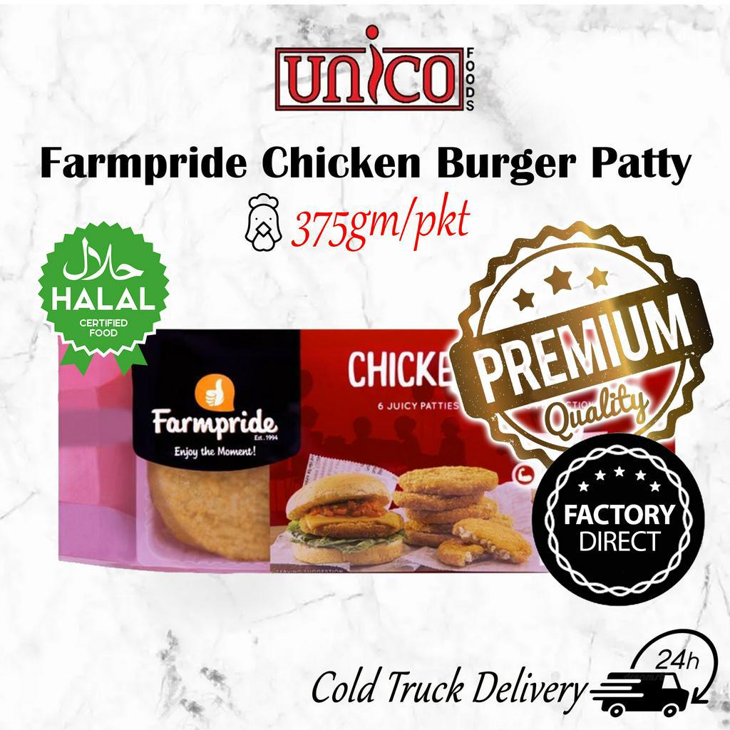 Unicofoods Farmpride Chicken Burger Patty Gm Pkt Halal