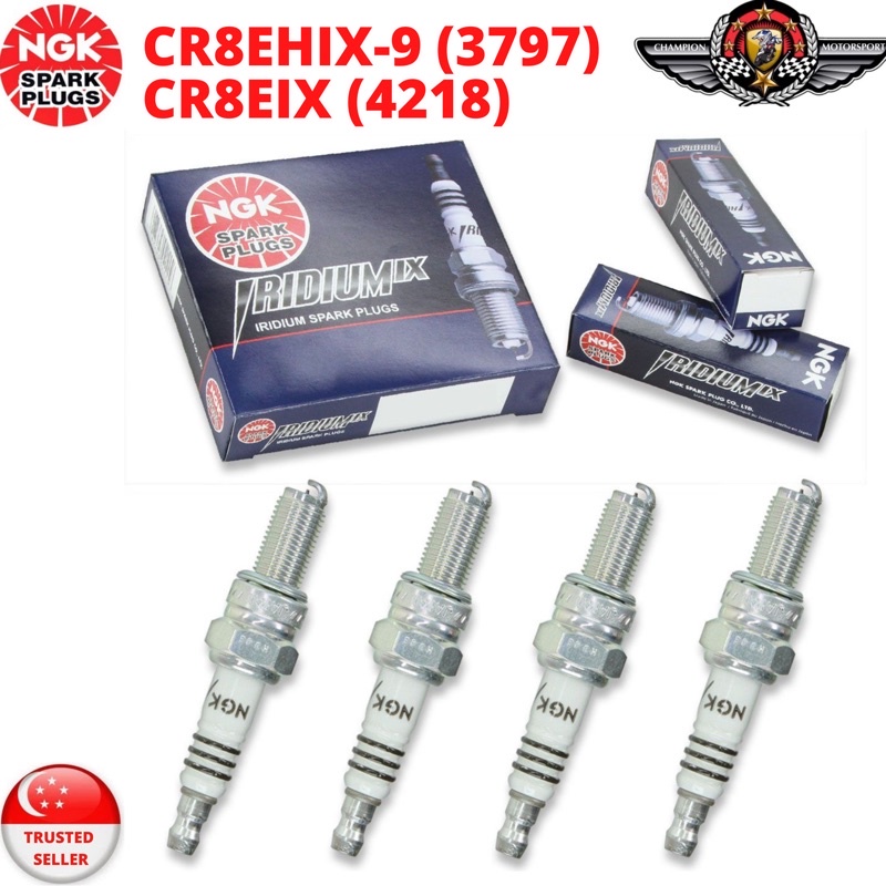 NGK CR8EIX 4218 CR8HEIX 9 IRIDIUM IX SPARK PLUGS MOTORBIKE Shopee