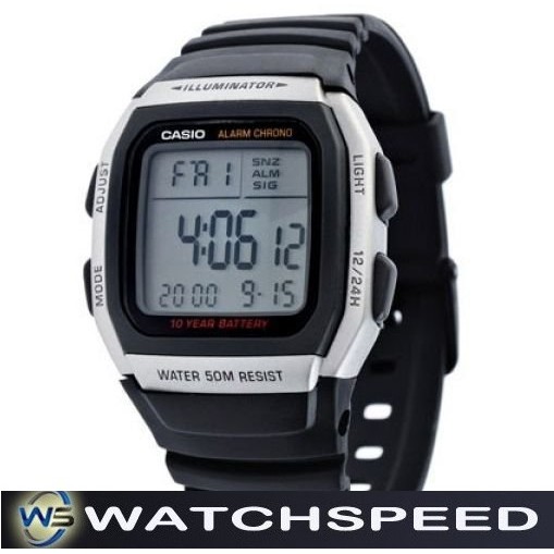 Casio W H A W H A Men S Digital Retro Resin Dual Time Black Watch