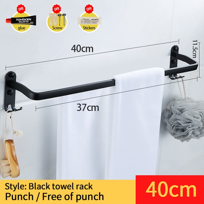 Yun Jie Ya Bathroom Towel Rack Towel Storage Rack Black Towel Rack Wall