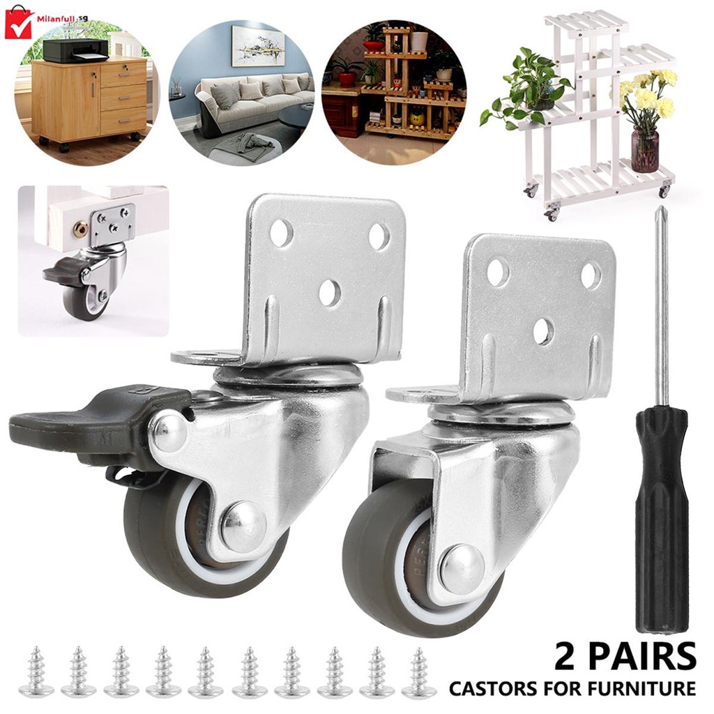 Pcs Furniture Castors Heavy Duty Casters Stable Swivel Plate Casters