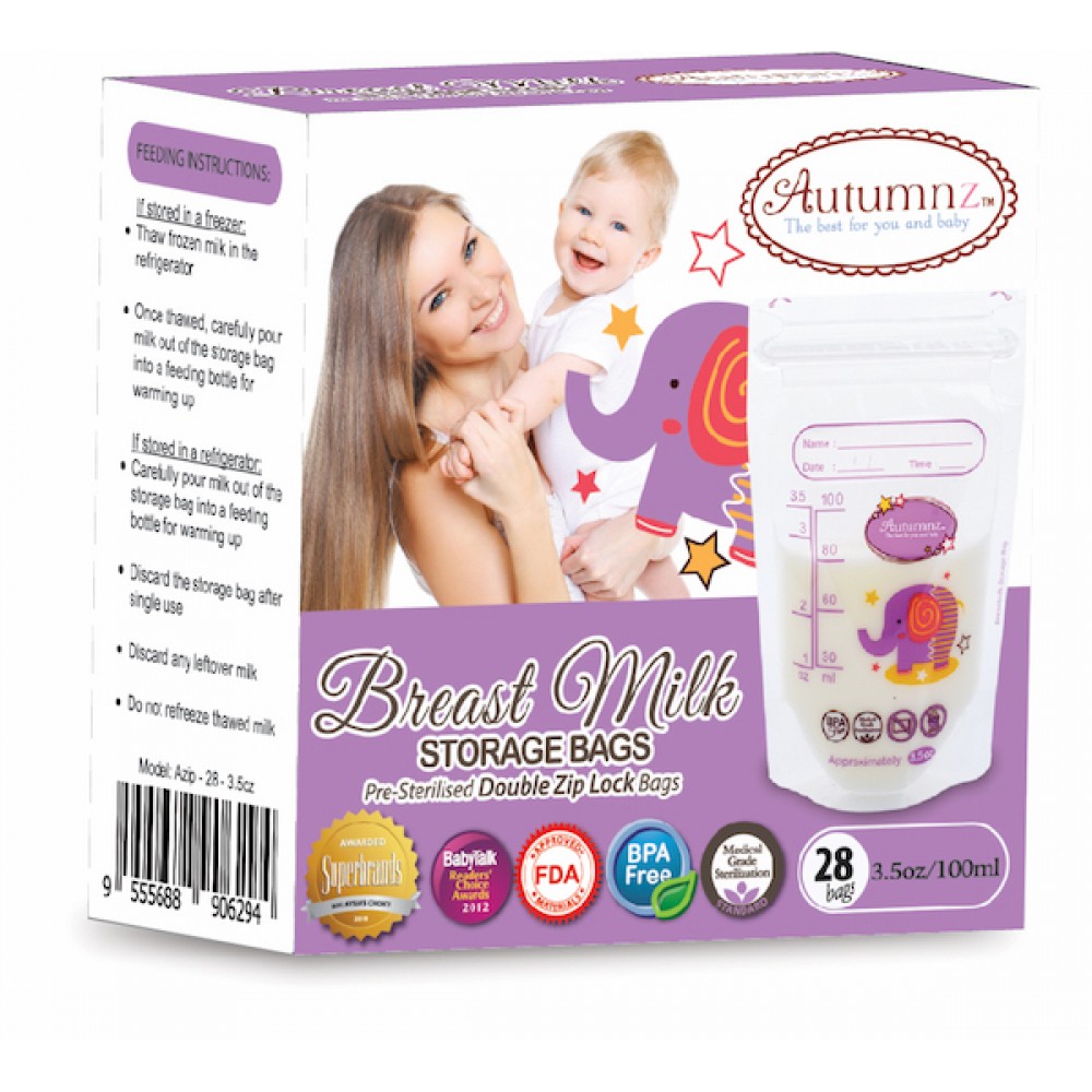 Autumnz Breast Milk Breastmilk Storage Bags W Wo Thermal Sensor 3 5oz