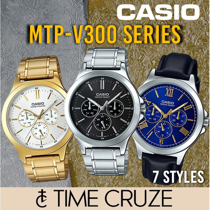 Time Cruze Casio Mtp V Series Analog Multi Hands Men Watch Mtp