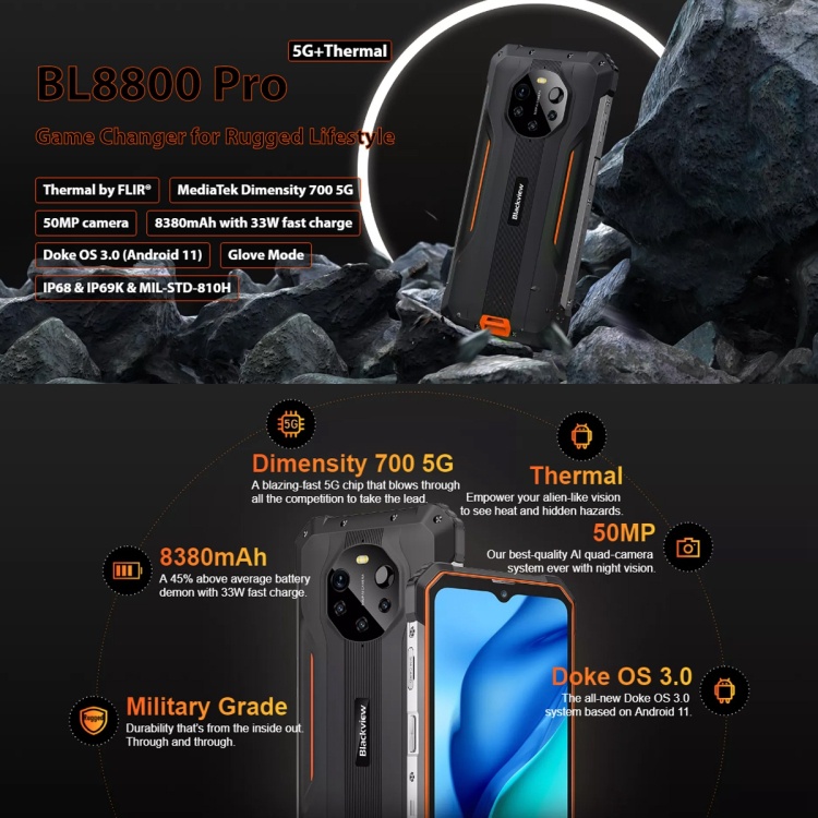 Blackview Bl Pro G Rugged Phone Thermal Imaging Camera Gb Gb