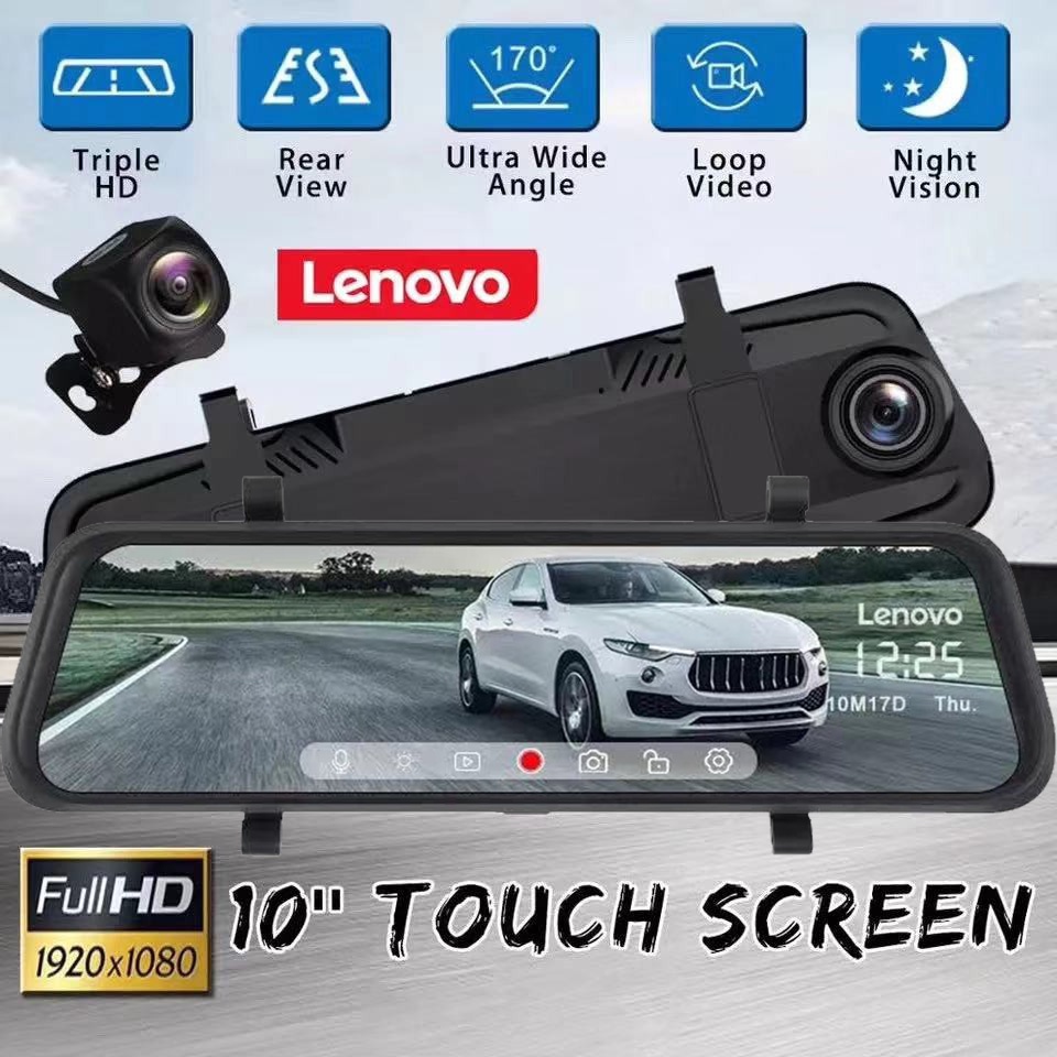 Lenovo Hr Dashcam Inch Stream Media Car Dvr Dual Lens Fullhd