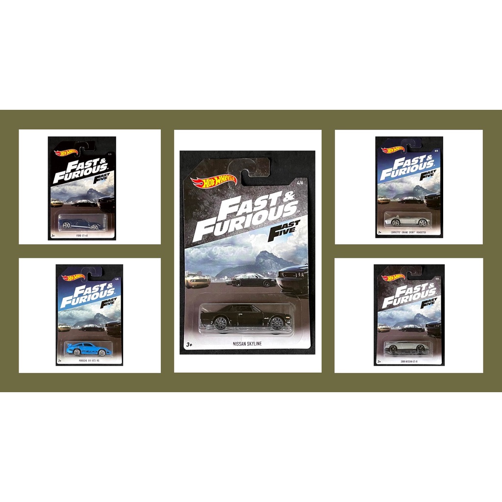 Hot Wheels Fast Furious Fast Five Nissan Skyline GT R Corvette