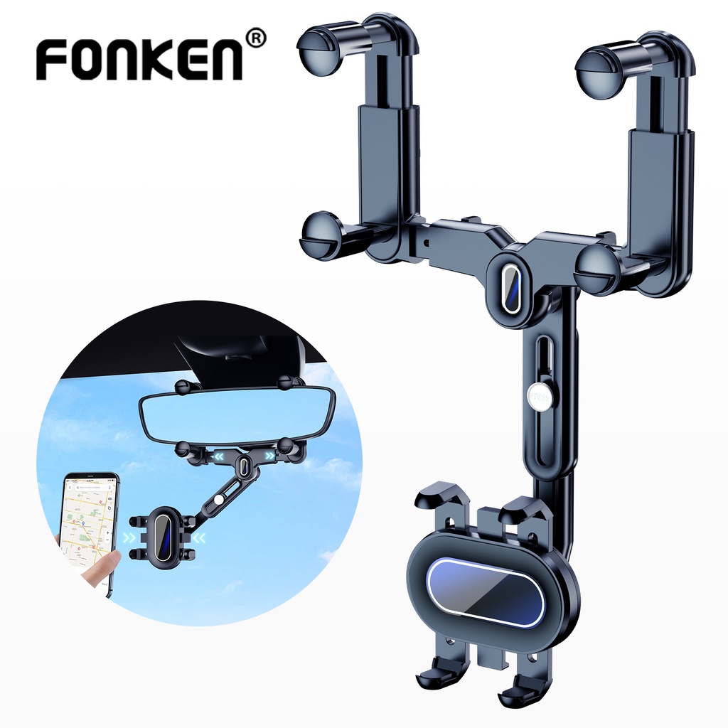 Fonken Rotatable Retractable Car Phone Holder Car Rearview Mirror