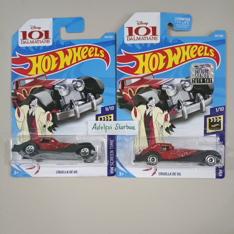 Hotwheels Hot Wheels Cruela Cruella De Vil Disney Dalmatians