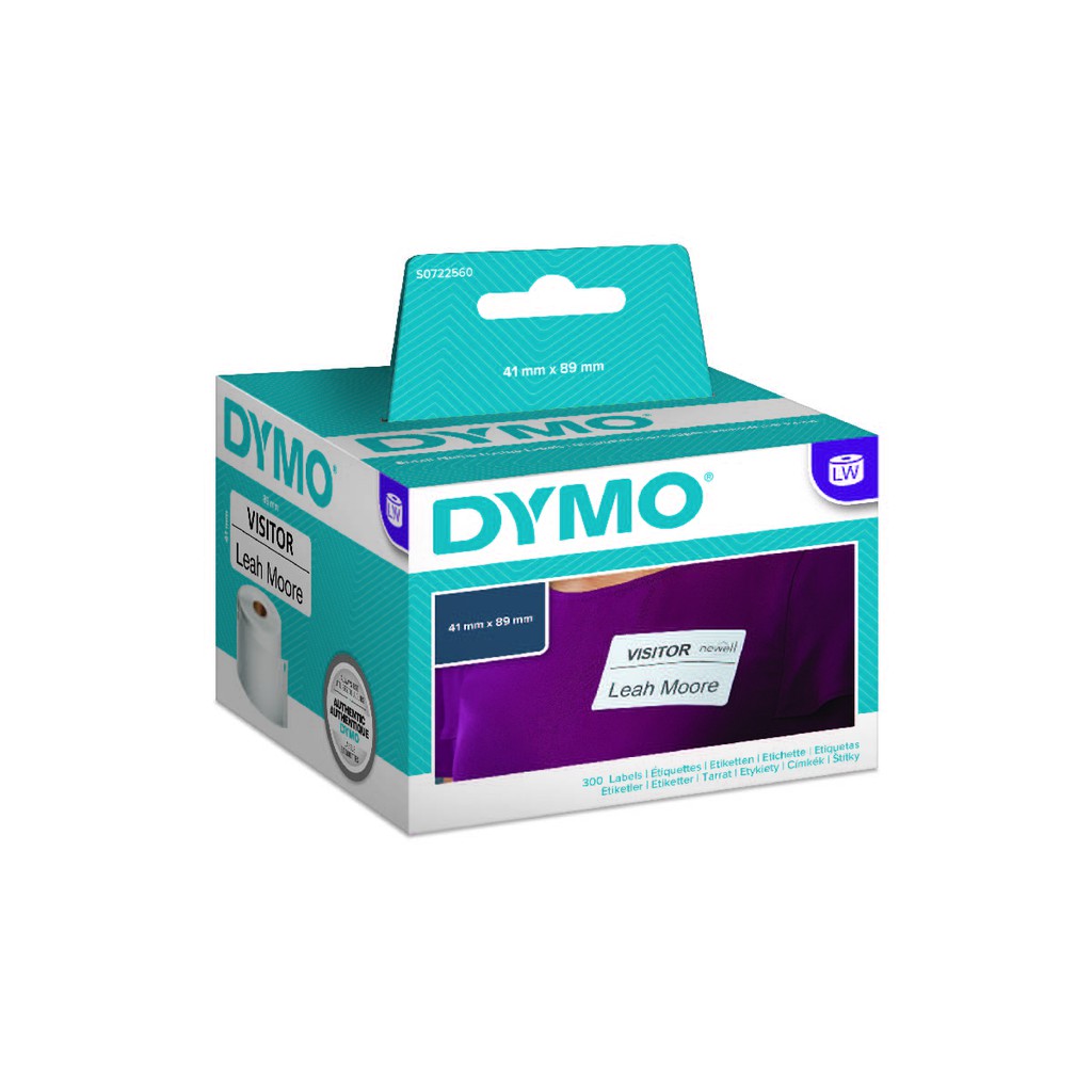 Dymo Label Writer Label White Name Badge Removable 41x89 MM 11356