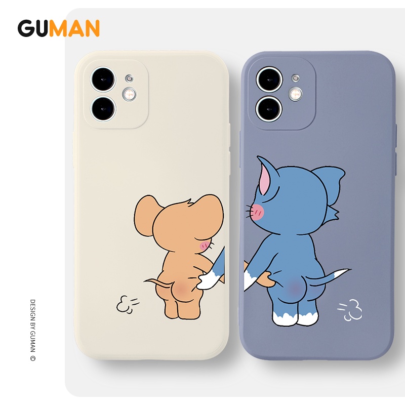 Guman Soft Silicone Matching Couple Set Cartoon Funny Shockproof Square