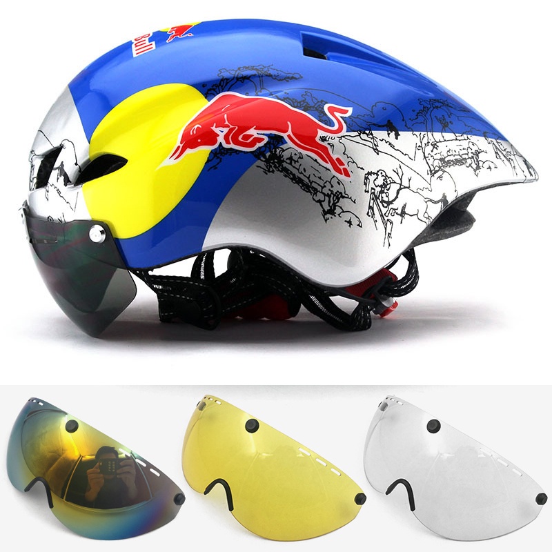 Red Bull Men S Cycling Helme Women S Ultralight Bicycle Tt Goggle