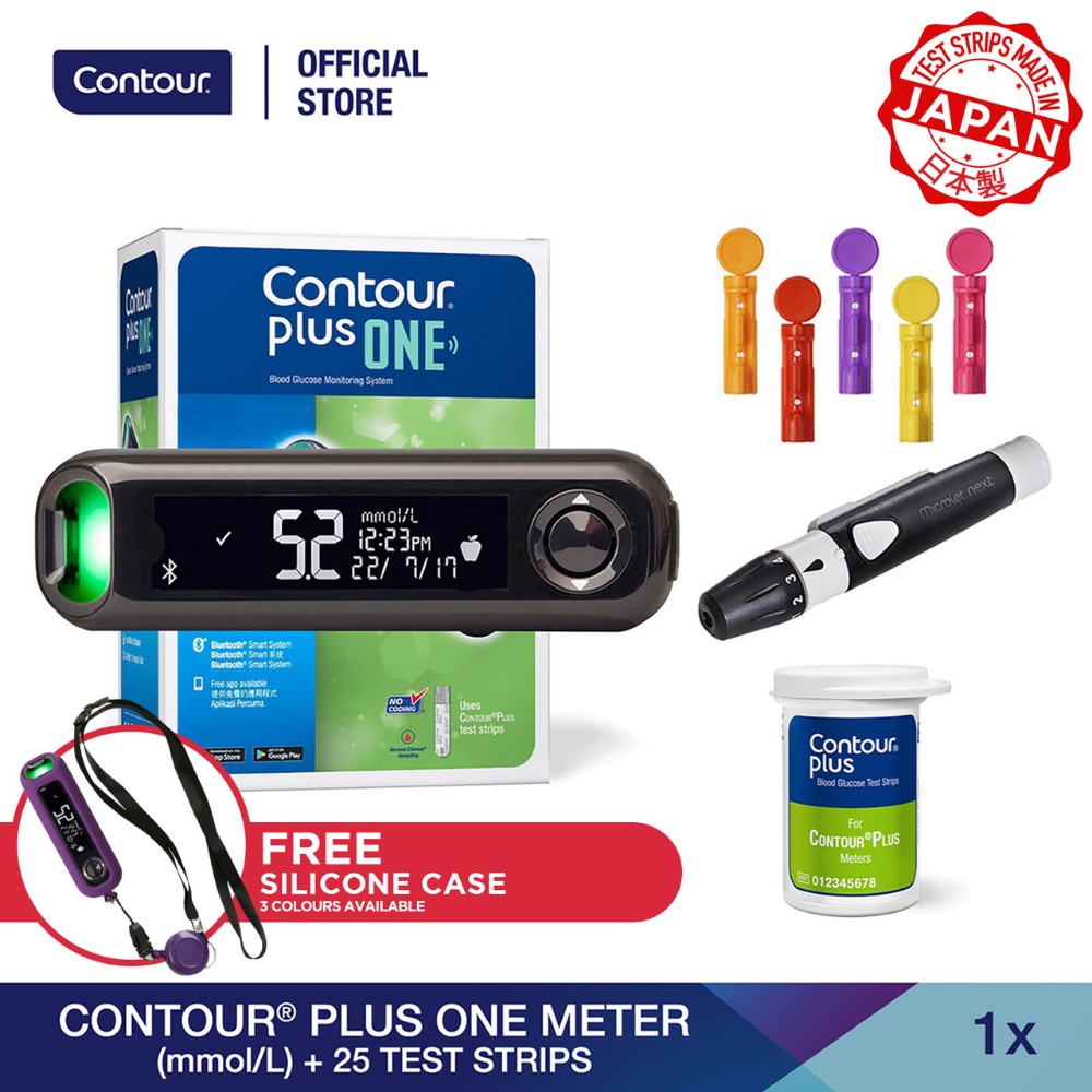 Contour Plus One Blood Glucose Meter Mmol L Test Strips Shopee