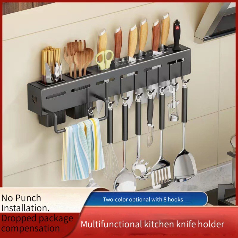 Spot Stainless Steel Knife Holder Multi Functional Household Punch Free