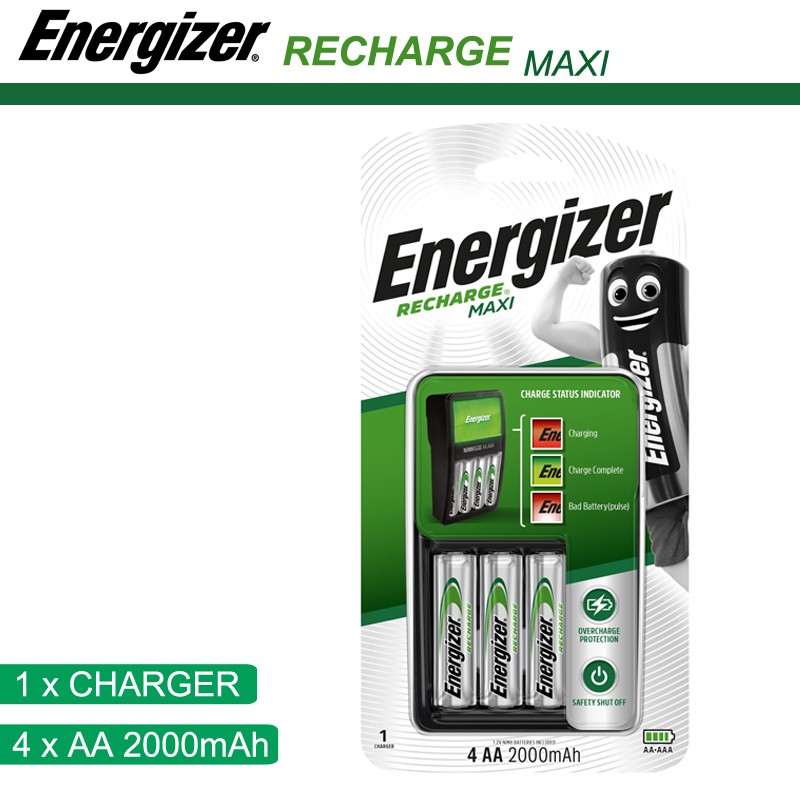 Energizer Rechargeable Batteries Charger Chvcm Recharge Maxi Charger