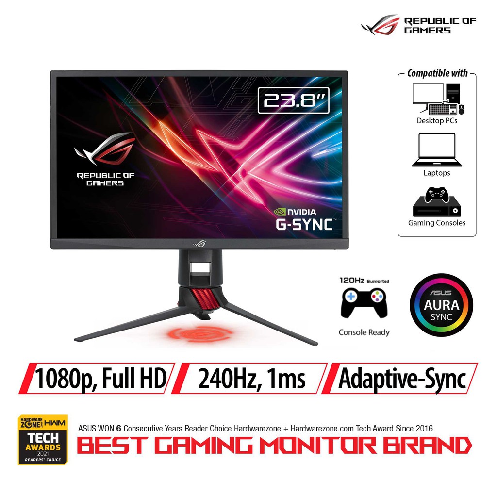 ROG Strix XG248Q Gaming Monitor 24 Inch FHD 1920x1080 Native 240Hz