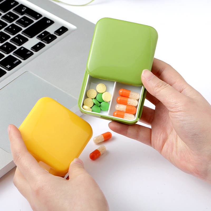 Mini Portable Grid Push Open Style Pill Box Medicine Pillbox Tablet