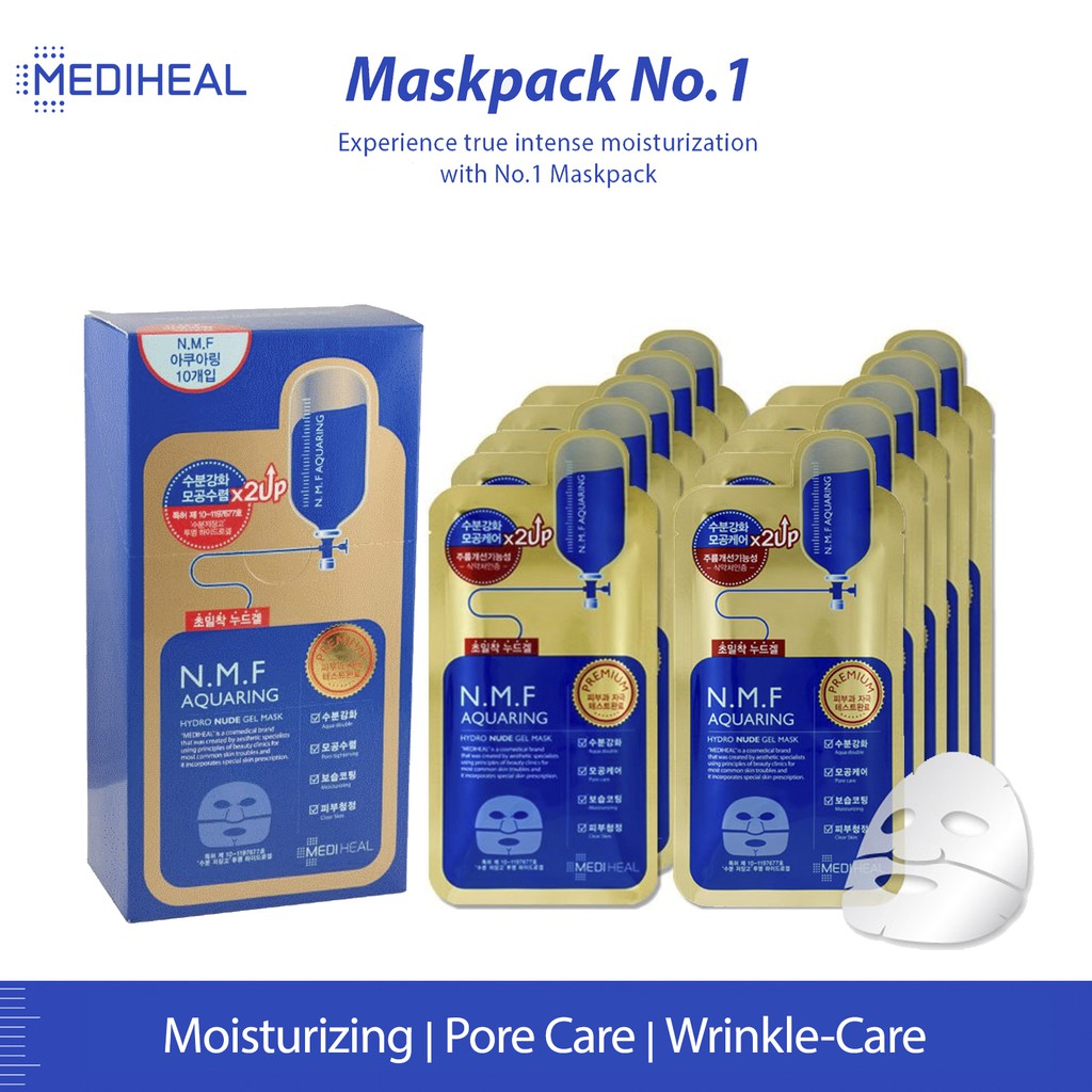 Mediheal Nmf Hydro Nude Gel Mask Box 10pcs 5 Sheets EXP APRIL 2024