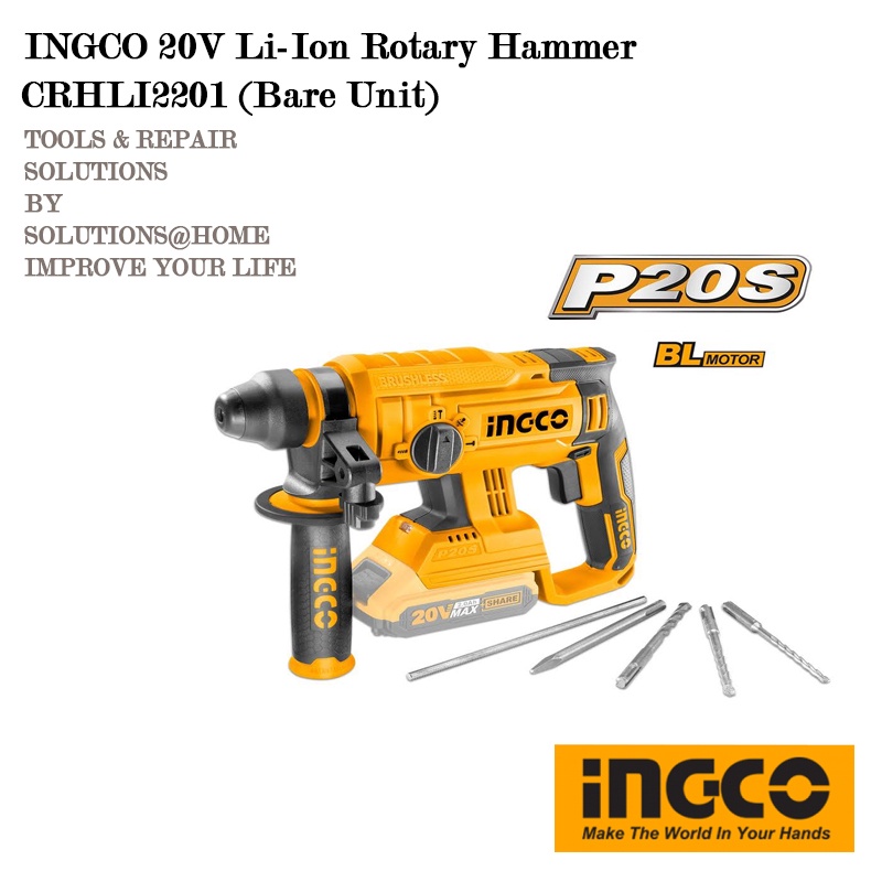 Ingco V Li Ion Rotary Hammer Crhli Bare Unit Shopee Singapore