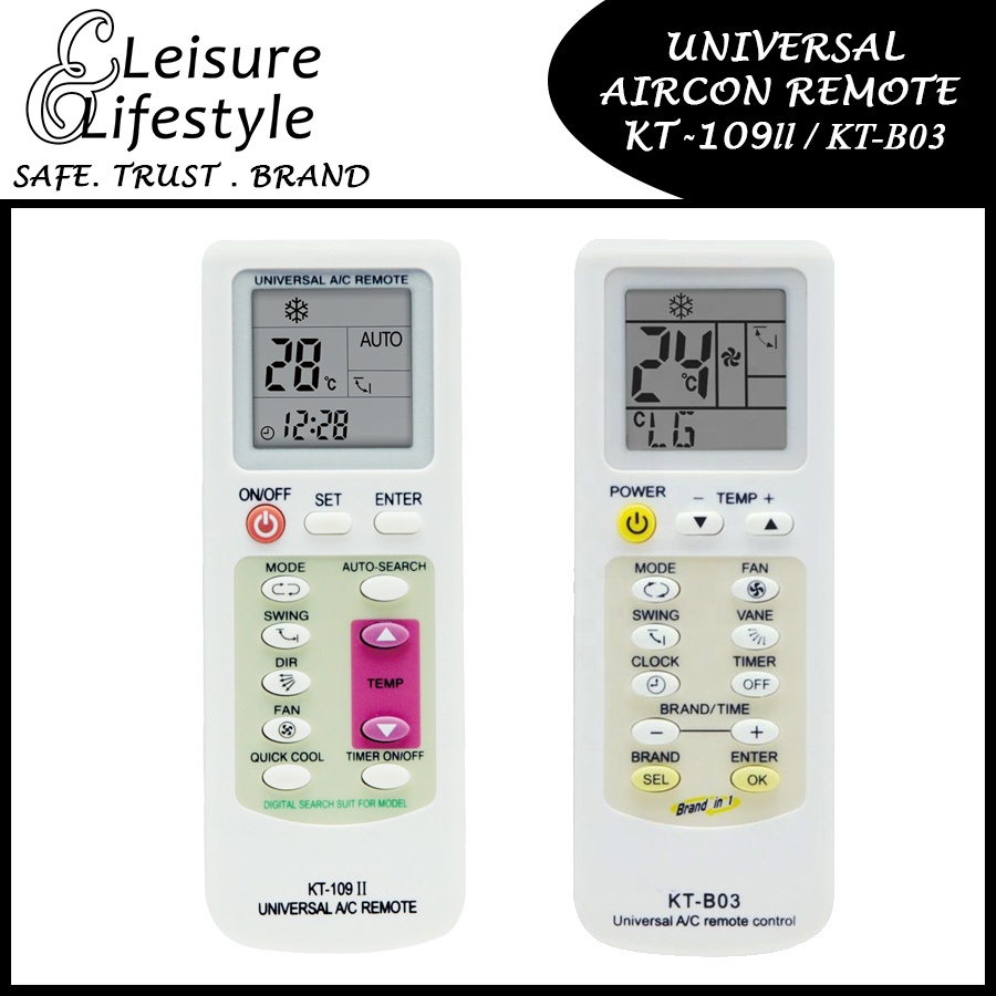 Universal Aircon Remote Control Kt Ii Kt B Shopee Singapore