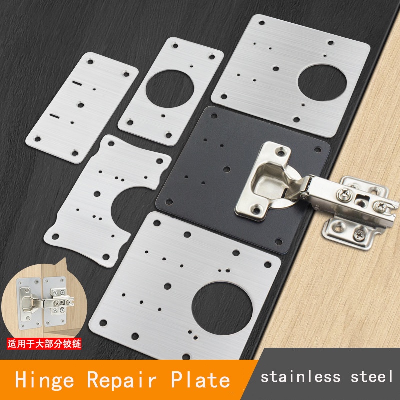 430 Stainless Steel Cabinet Door Hinges Plate With Screws Plate