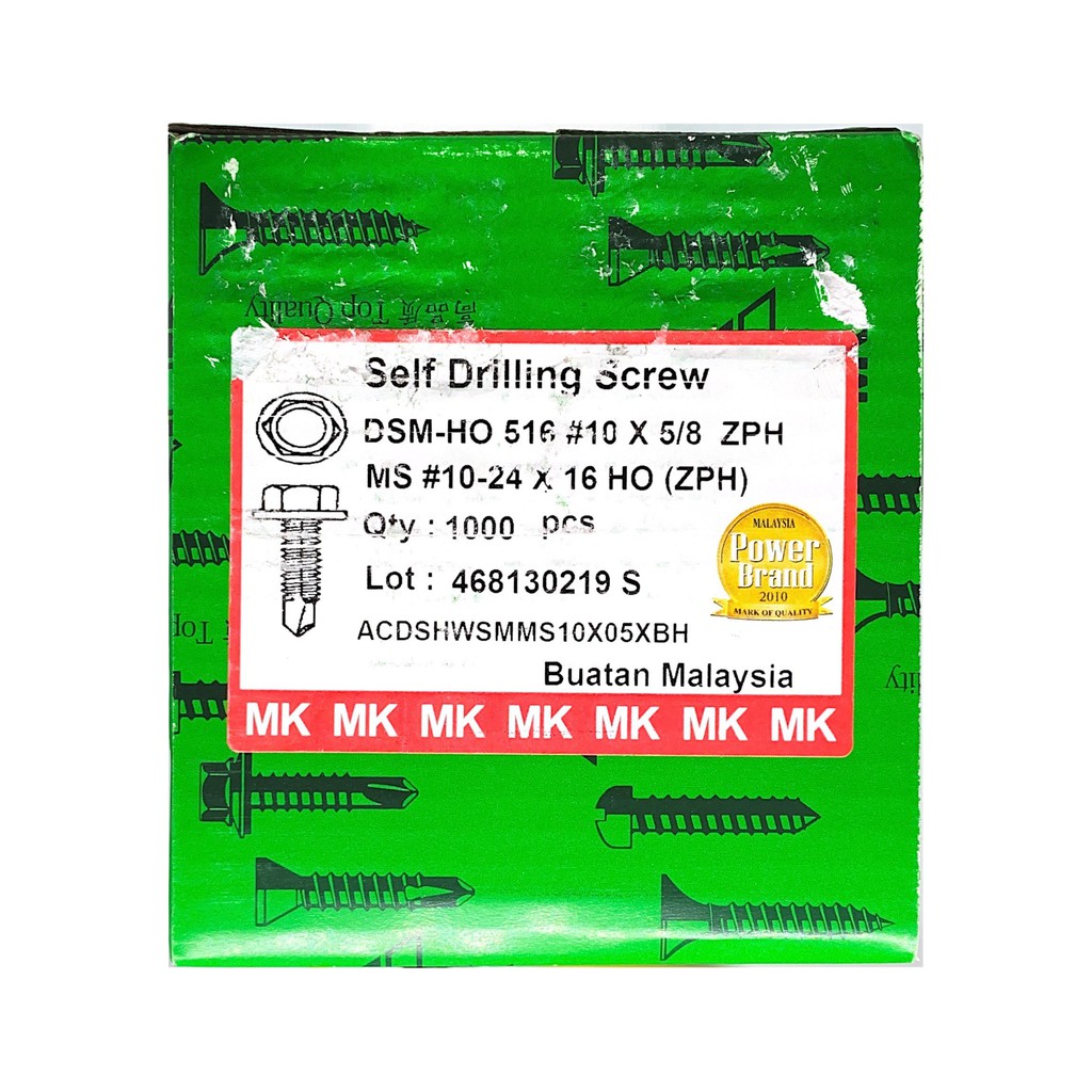 Per BOX 1000PCS MK SELF DRILLING SCREW DSM HO 516 10 X 5 8 Roof SKRU