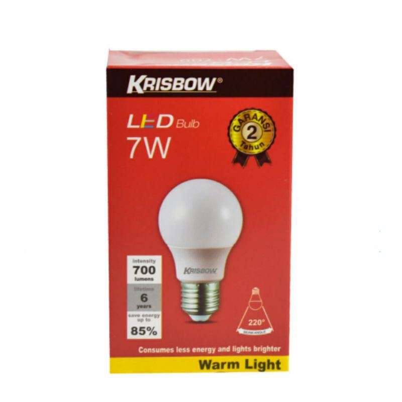 Krisbow Led Bulb 7 W 700 Lm Warm White Yellow Shopee Singapore