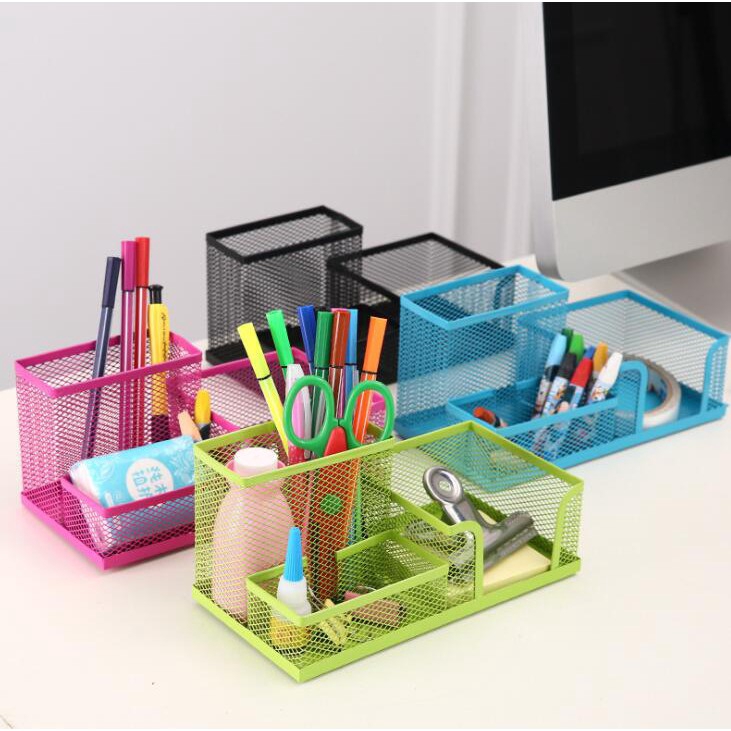 Metal Mesh Home Office Pen Pencils Holder Desk Organizer Mesh Metal