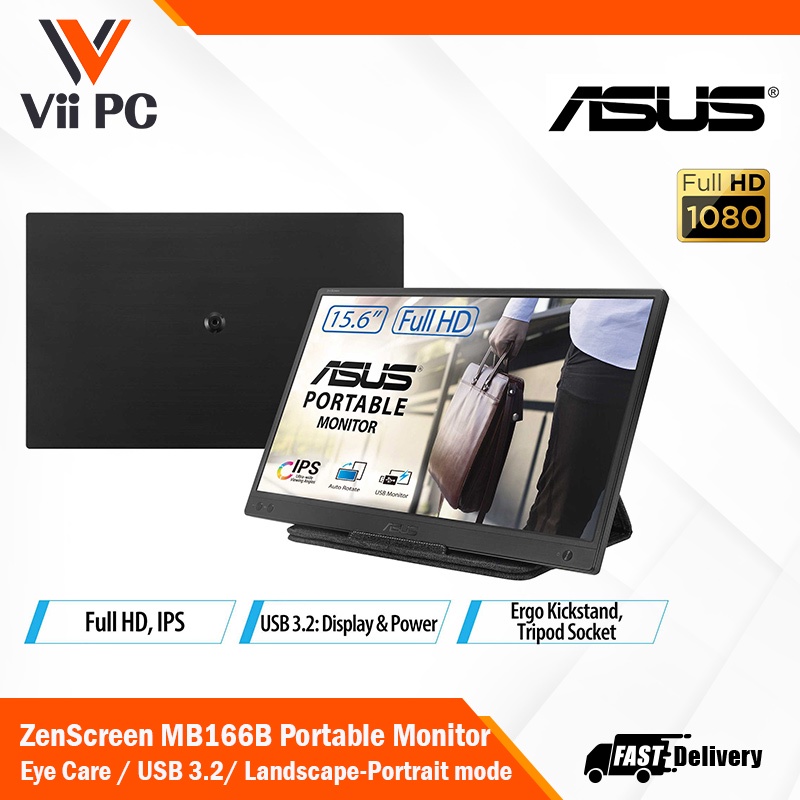 ASUS ZenScreen MB166B Portable USB Monitor 15 6 Inch Full HD IPS USB