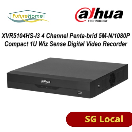 Dahua XVR5104HS I3 4CH XVR Compact 1U WizSense 4 Channel Digital Video