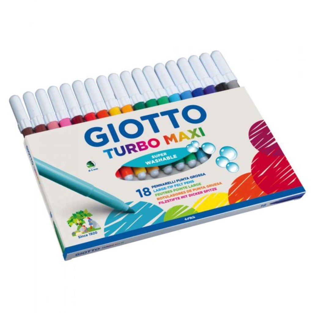 Giotto Turbo Maxi Fibre Pens Marker 18pcs Shopee Singapore