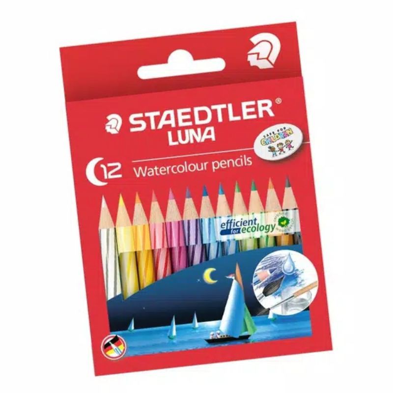 Staedtler LUNA WATERCOLOR AQUARELL PENCIL 12 Colors 137 HALF LENGTH