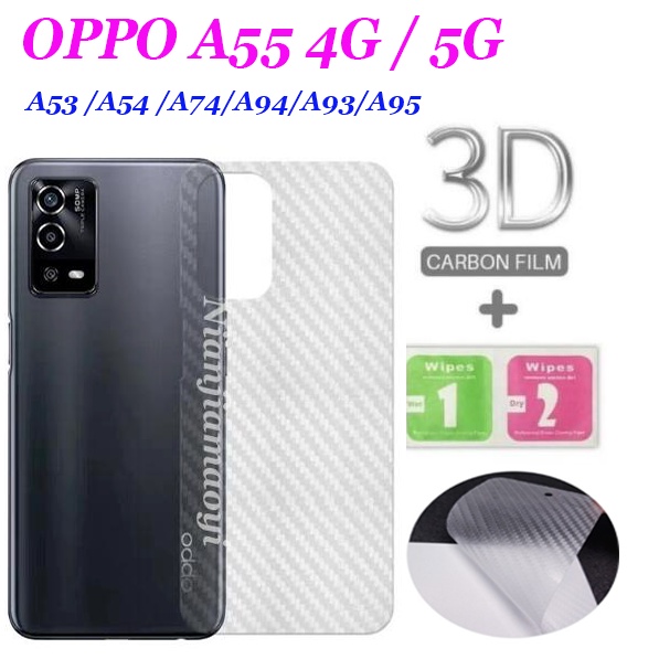 OPPO A16 A16K A15 A15S 3D Carbon Fiber Back Film Oppo A55 A95 A54S A56