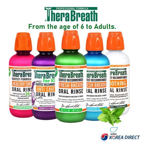 Korea TheraBreath Mouthwash Fresh Breath Oral Rinse Icy Mint Mild