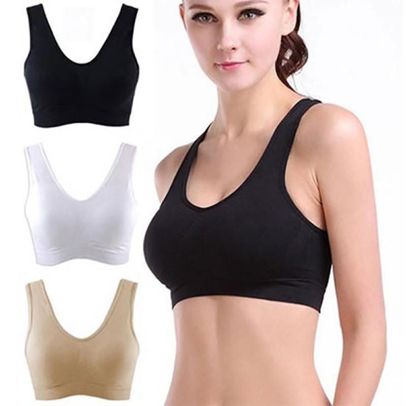 Women Seamless Racerback Sports Bra Fitness Padded Stretch Push Up Sexy