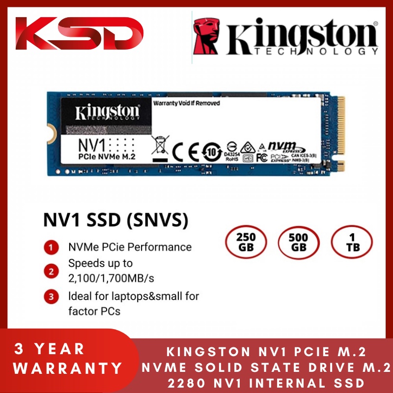 Kingston NV1 NVMe M 2 SSD 250GB 500GB 1TB 2TB SNVS 250G SNVS 500G SNVS