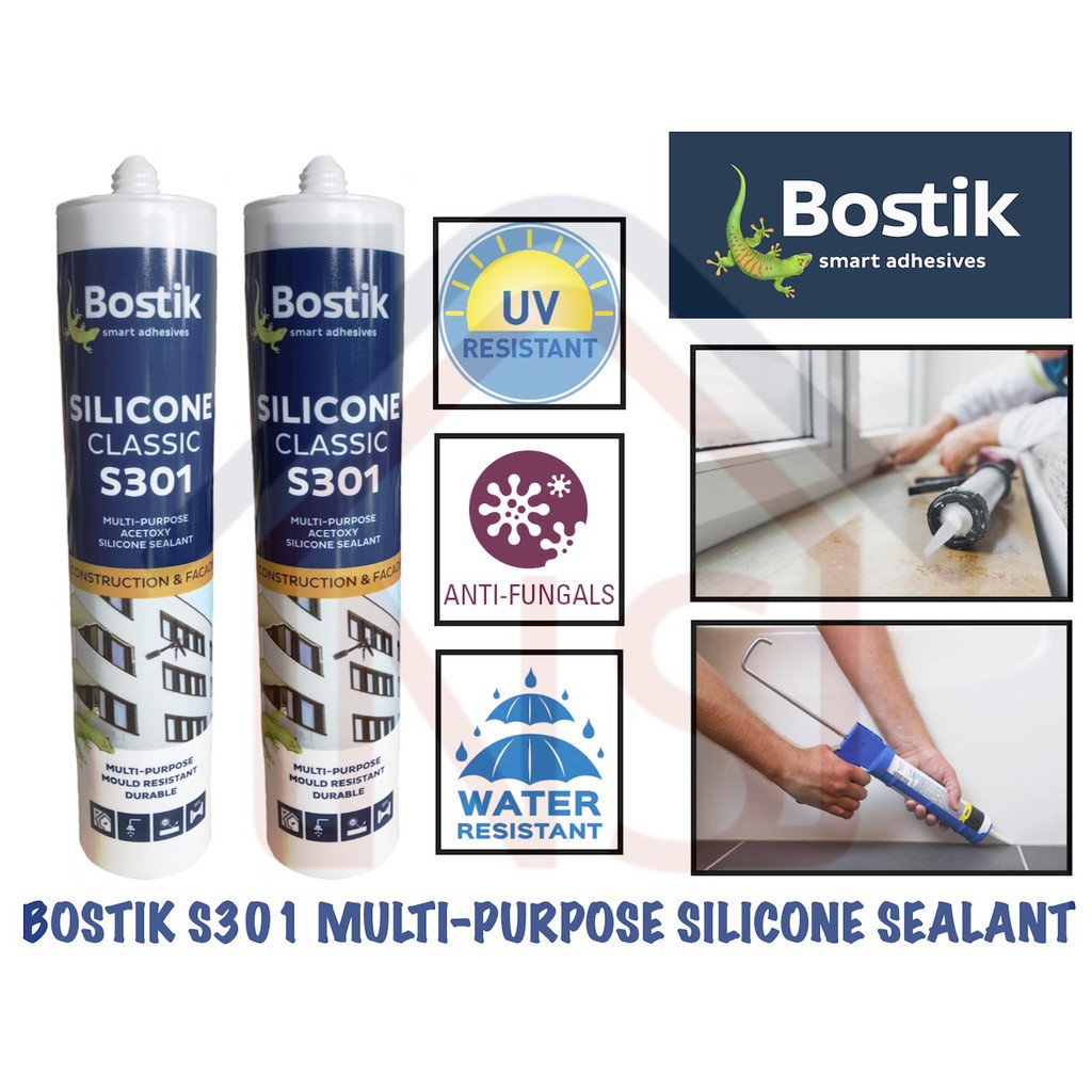 Bostik S Multi Purpose Acetoxy Anti Fungus Silicone Sealant For